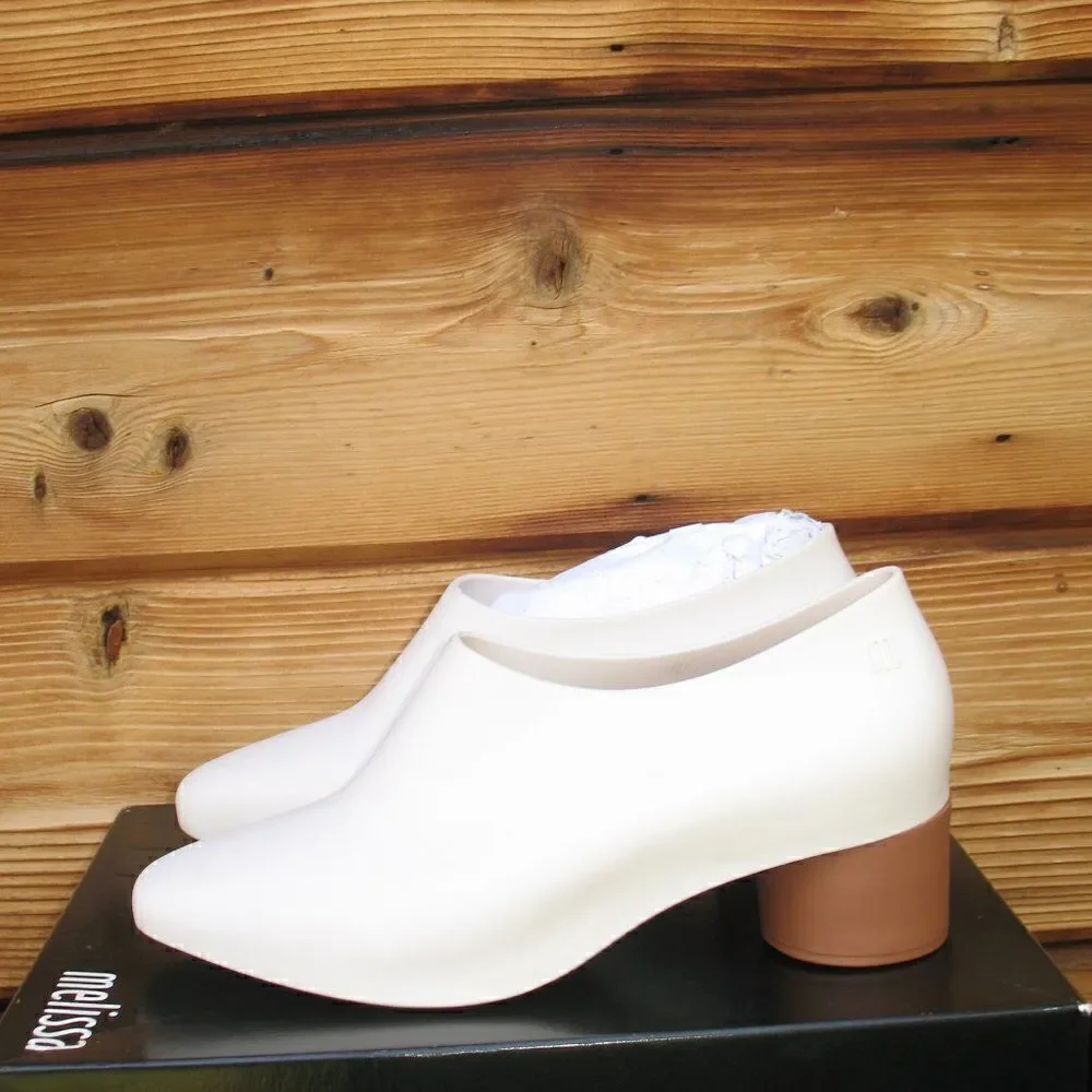 Melissa Womens 6 White Brown Mid Pump Shoes